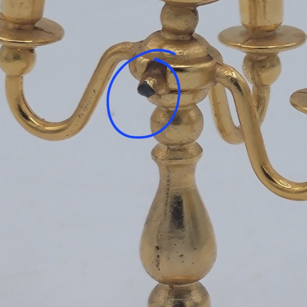 8 Brass Miniatures Mirror Tea Pot Kettle Light Phone Bell Fire Poker Doll House - Picture 15 of 15